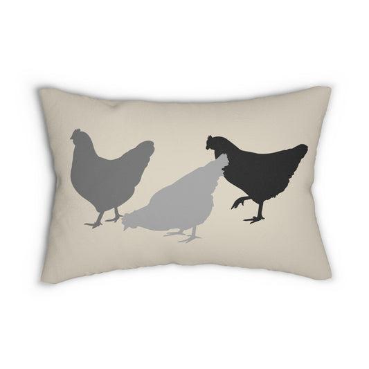 Chicken Flock Pillow - Lumbar Pillow
