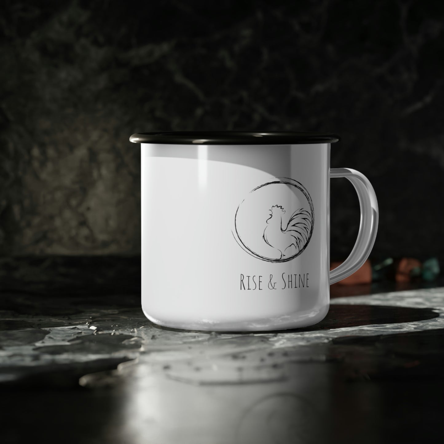 Rise & Shine Enamel Camp Cup