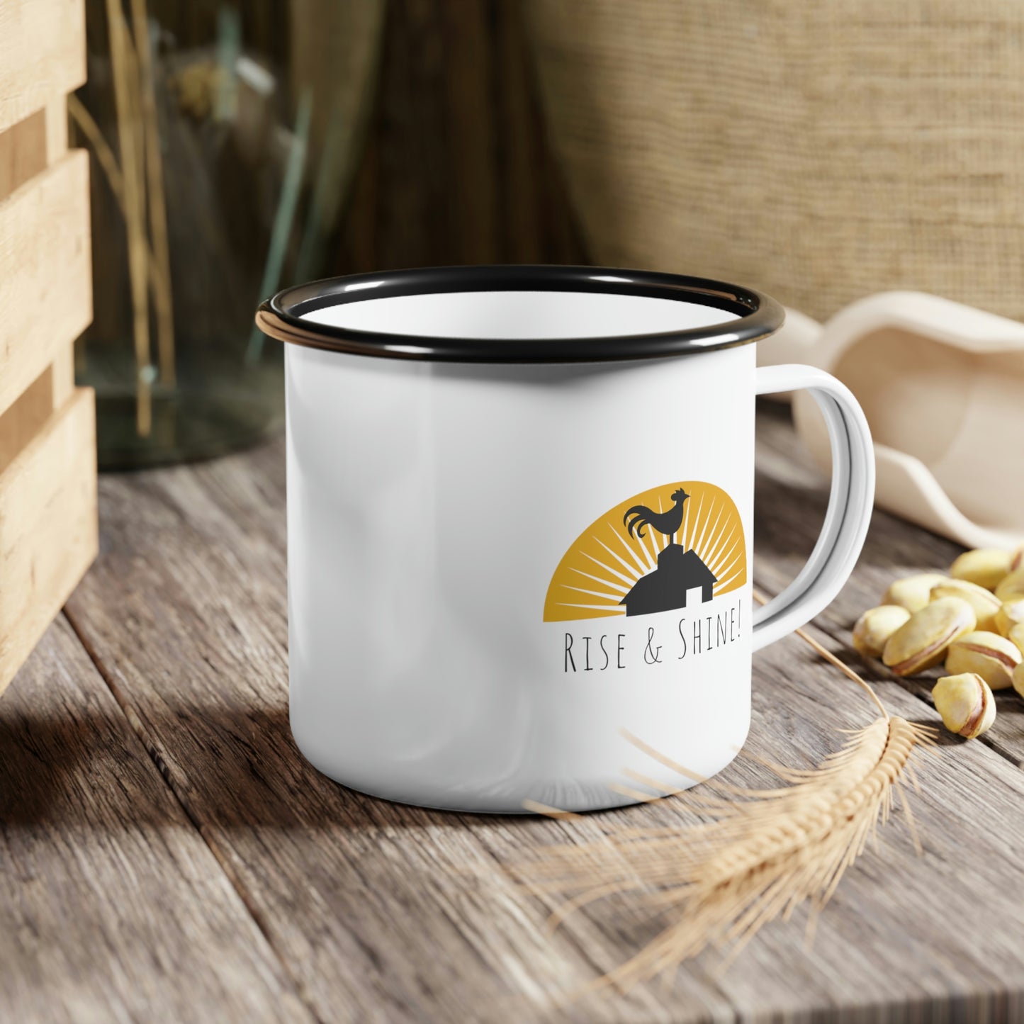 Rise & Shine Enamel Camp Cup