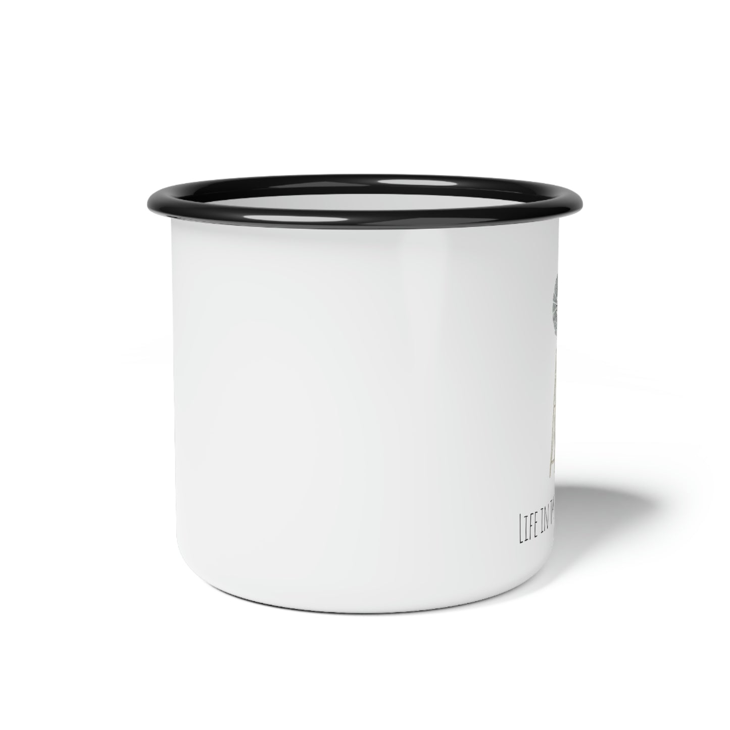 Life in the Slow Lane Windmill Enamel Camp Cup